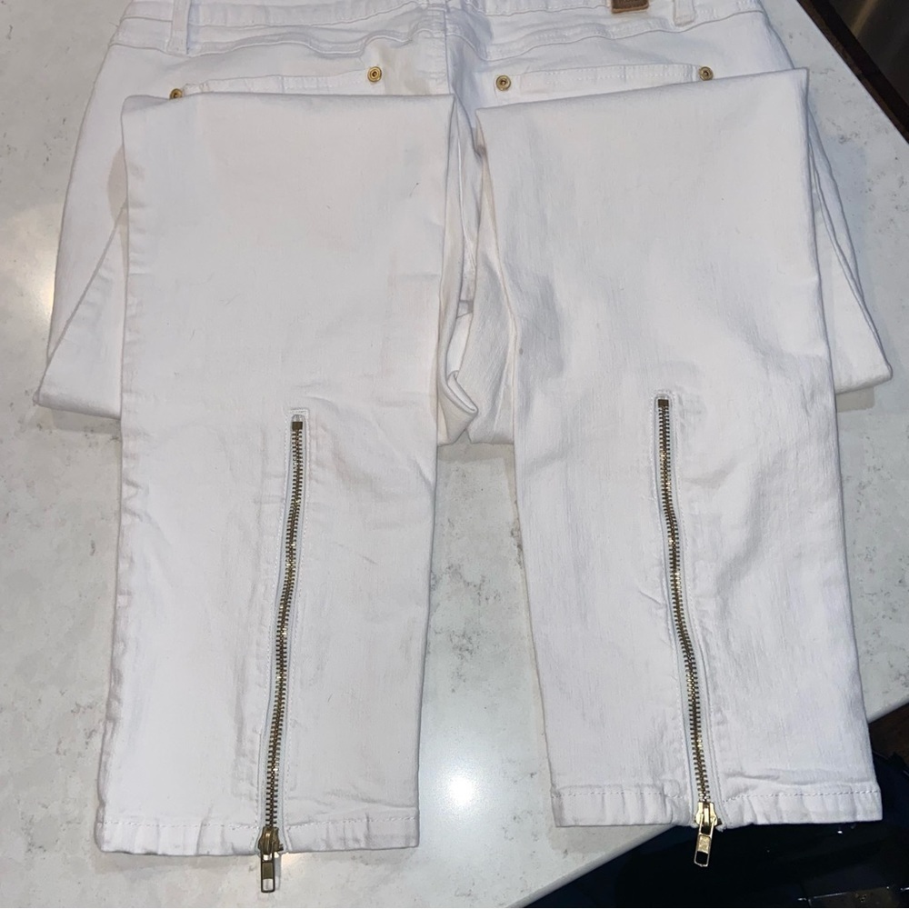 Hudson Vintage Hollywood Los Angeles Women's Sz 14 White  Jeans Ankle Zip - Picture 2 of 15